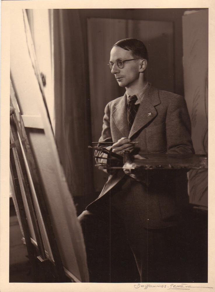 Émile Chambon dans son atelier