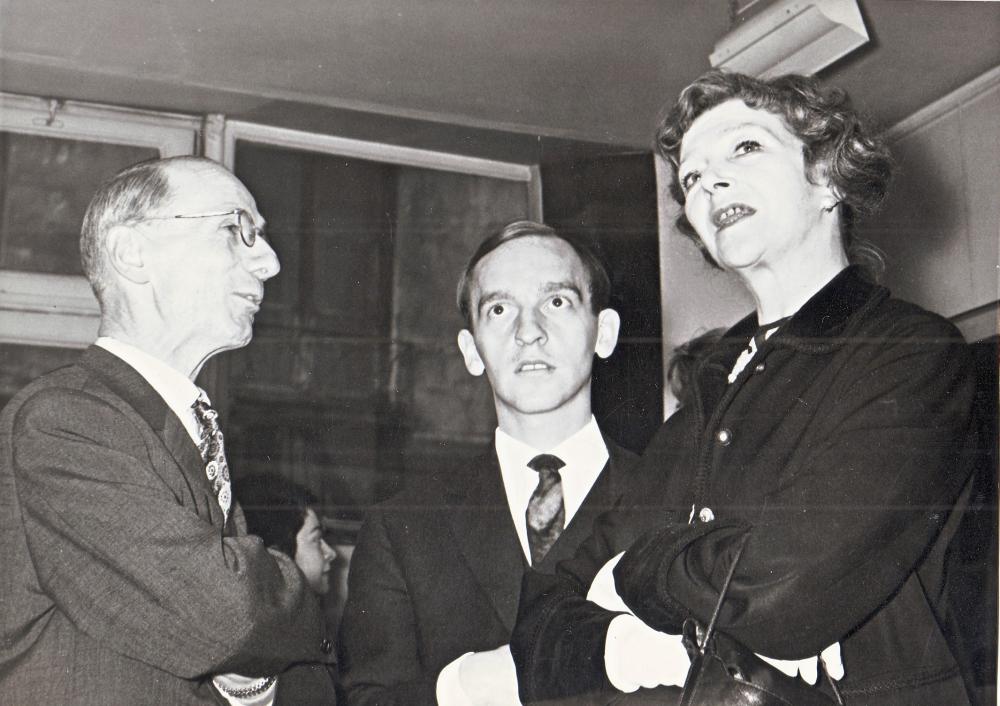 Émile Chambon, Jean-Louis Mathieu et Louise de Vilmorin à la galerie Motte, Paris, 12 mai 1962